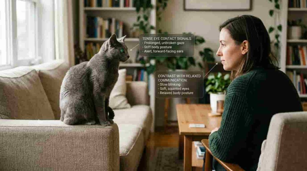 When Cat Eye Contact Signals Tension