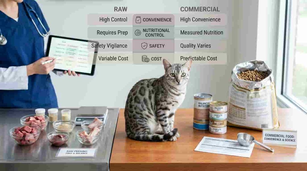 Raw Feeding vs. Commercial Cat Food