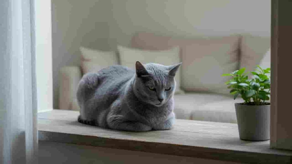 Why the Cat Russian Blue Loves a Calm Space