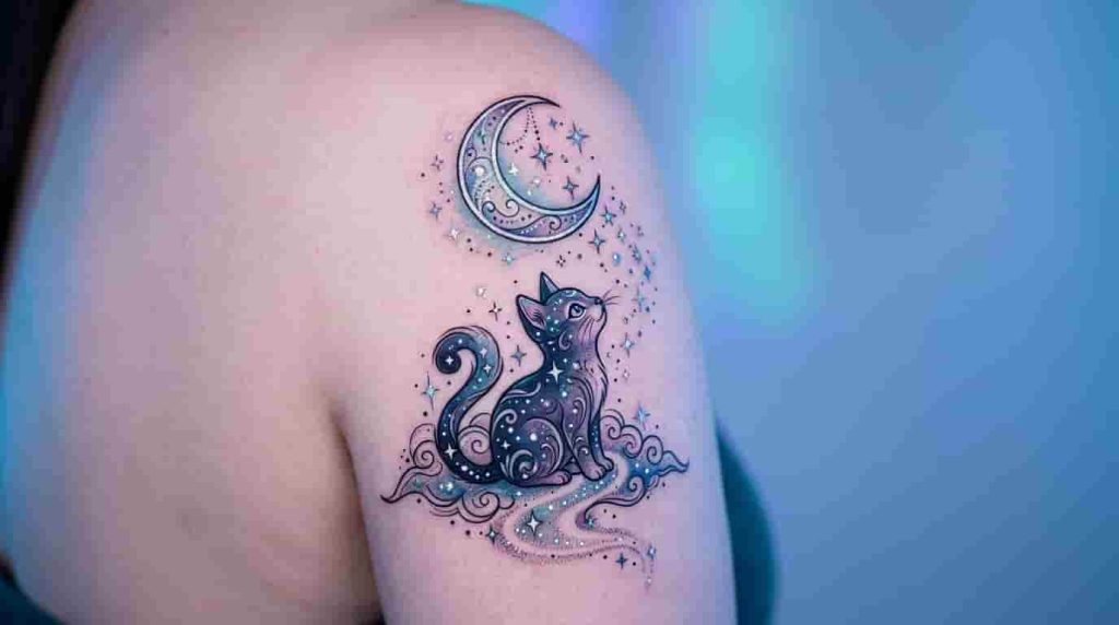 A tiny, adorable kitten tattoo designs on your inner wrist.