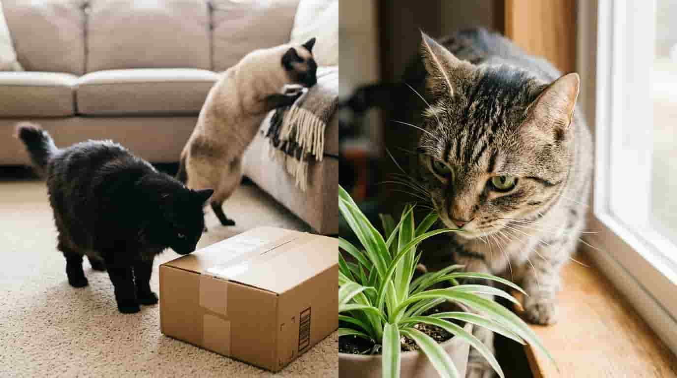 Cats sniffing