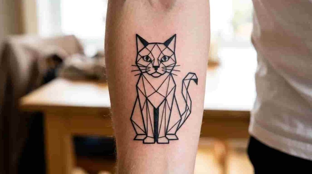 A geometric shape featuring sharp, clean, and simple angles.