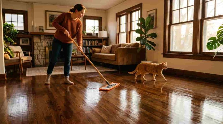 Cat Wood Floor: Best ways to clean pee without ruining the finish.