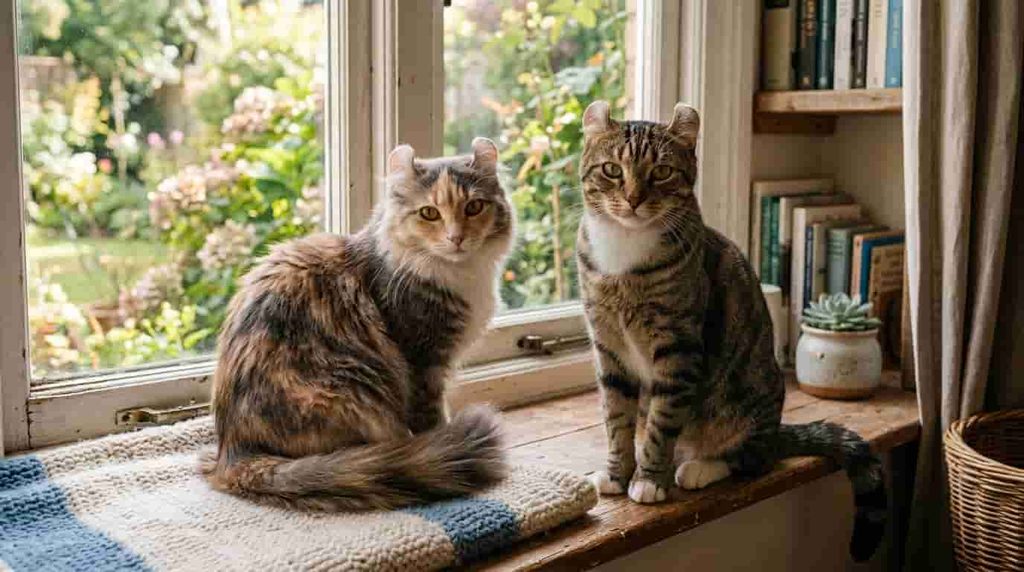 American Curl vs Highlander Cat