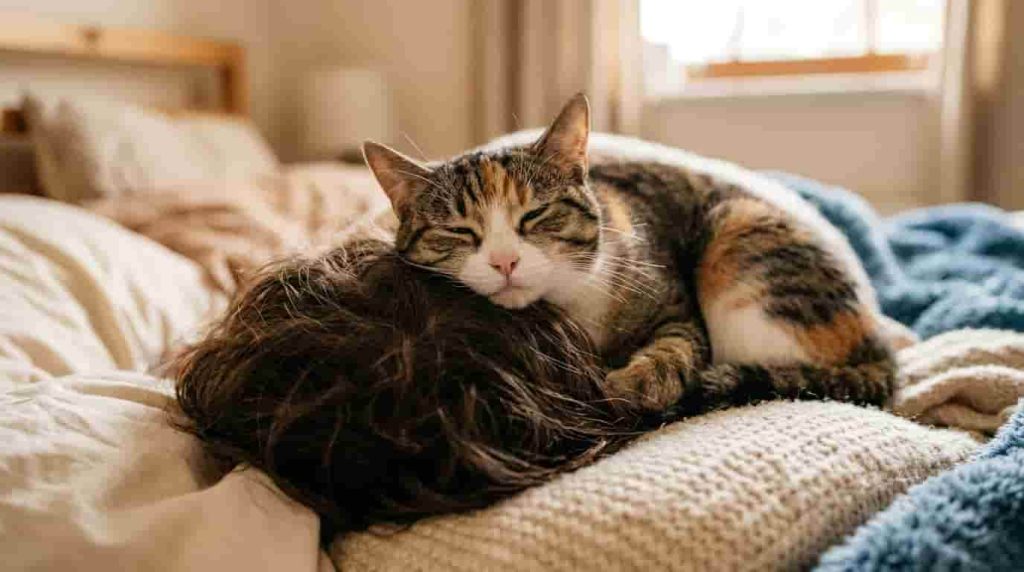 Why Does My Cat Sleep on My Head?