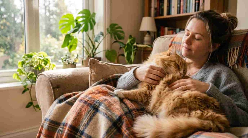 Does My Cat Love Me If She Sleeps on Me?