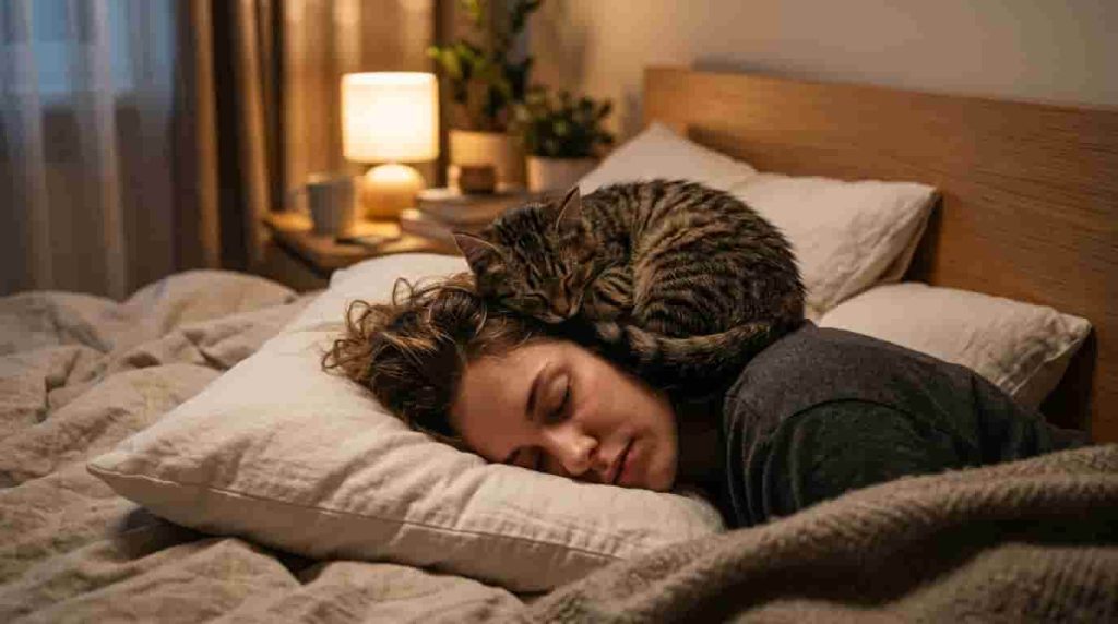 What Does It Mean When a Cat Sleeps on Your Head?