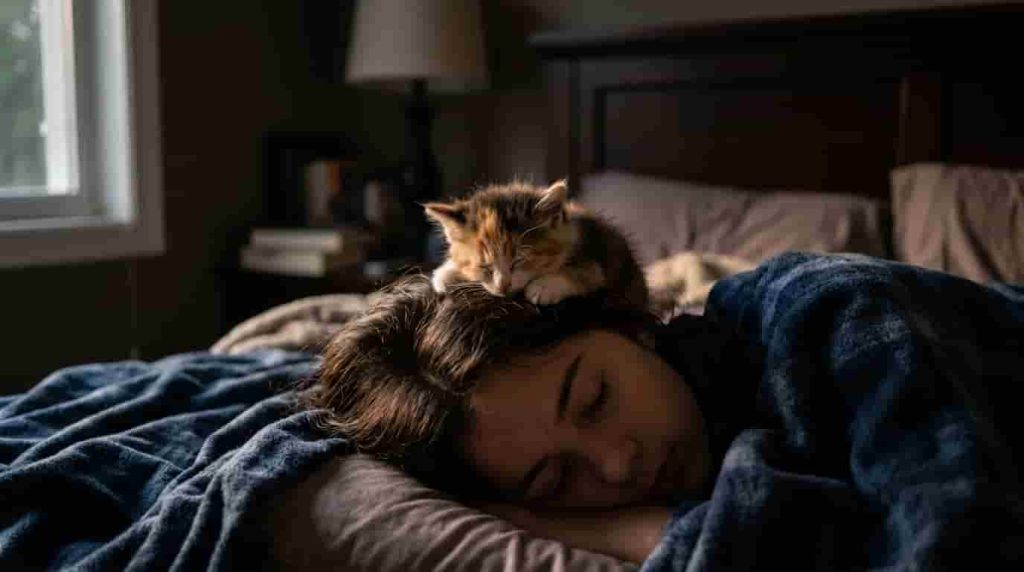 Why Does My Kitten Sleep on My Head at Night?