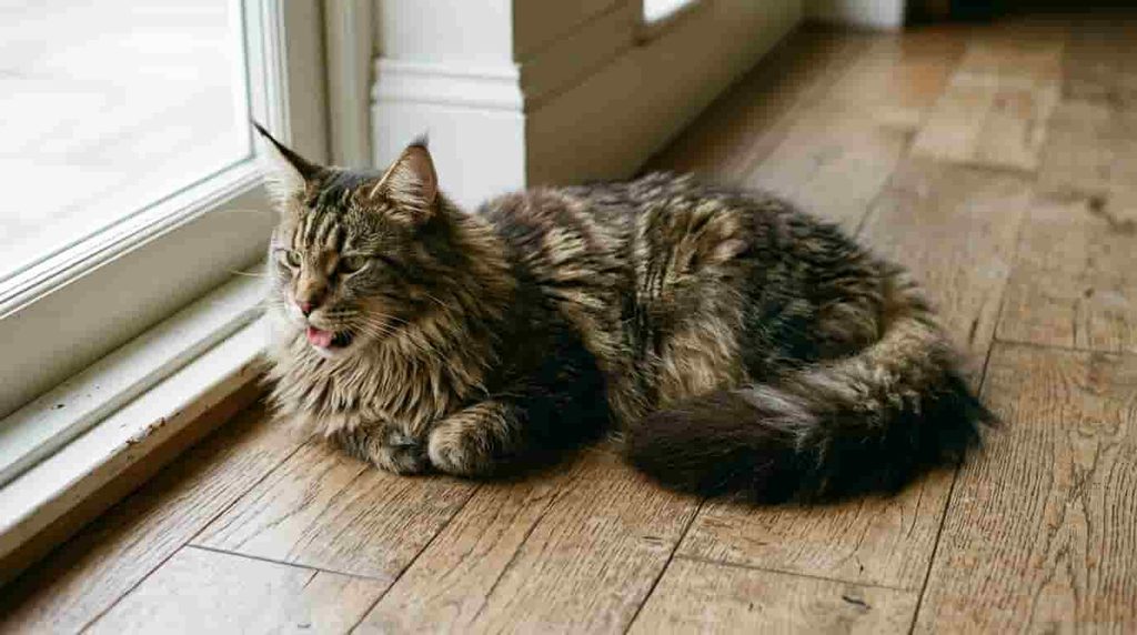 What About a Cat Breathing With Its Mouth Open and Sneezing?