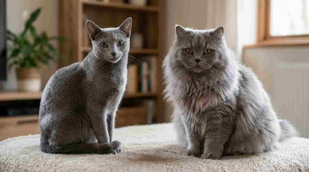 Russian Blue vs British Longhair
