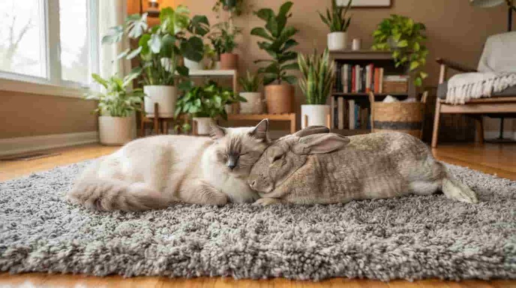 Can House Rabbits Live With Cats?