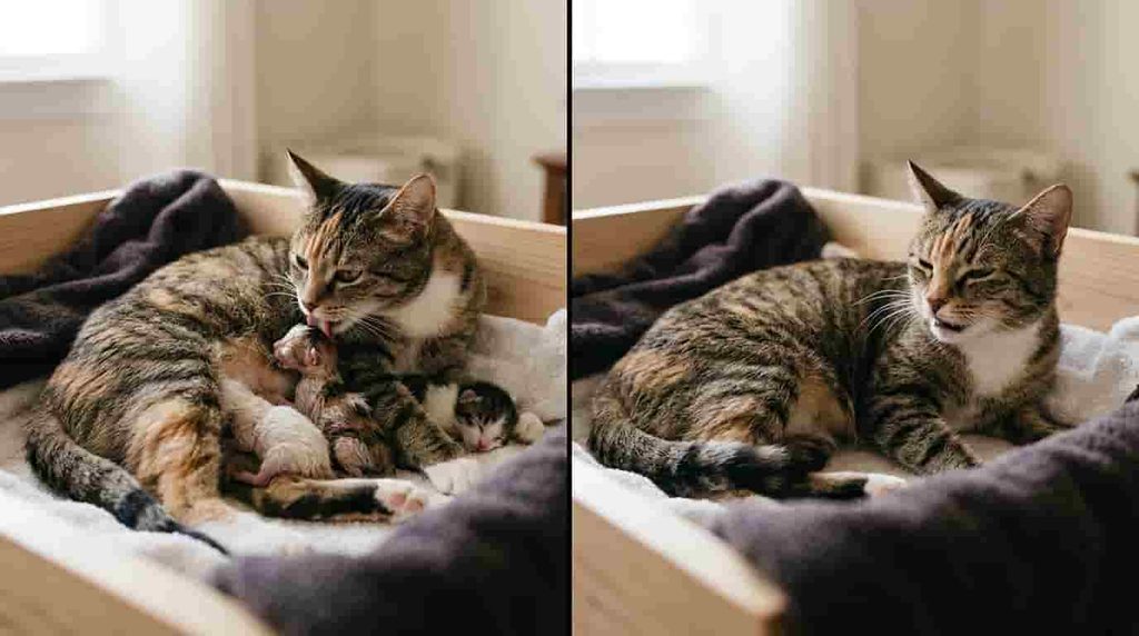 Normal Cat Labor vs. Difficult Birth