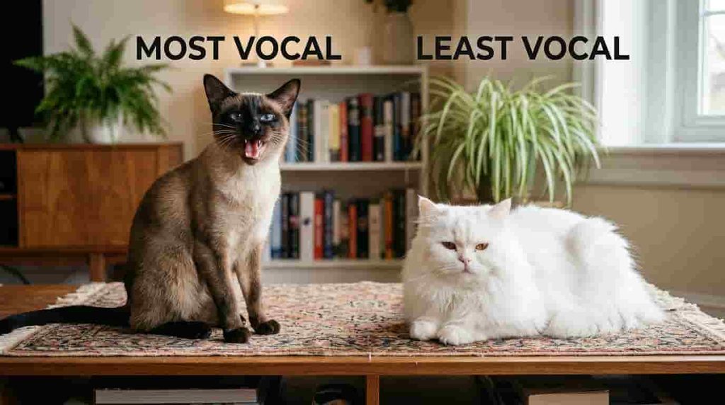 Most Vocal vs. Least Vocal Cat Breeds